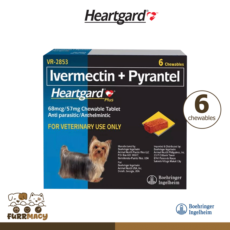 Heartgard Plus up to 25lbs (up to 11kg) 6 Chewable Tablets