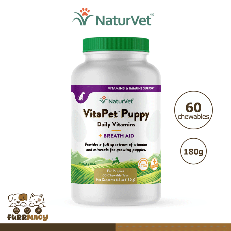 Naturvet Vitapet Puppy Daily Vitamins Breath Aid Plus 60 Chews 180g