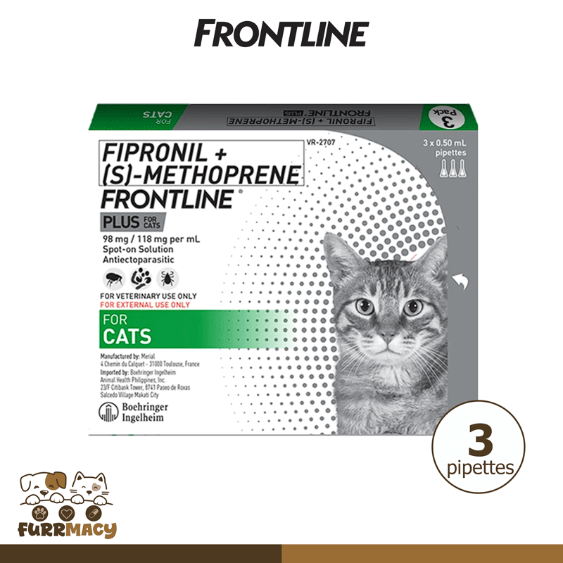 Frontline Plus for Cats Spot-on Solution (3 Pipettes)