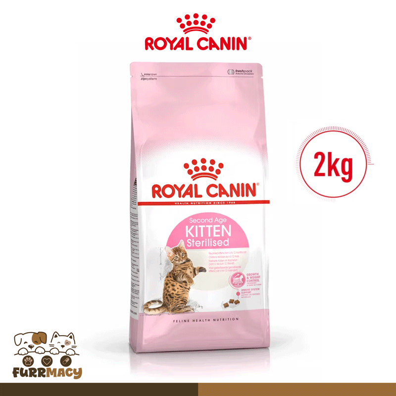 Royal Canin Kitten Sterilised 6 to 12 Months (2kg) Dry Cat Food - Feline Health Nutrition